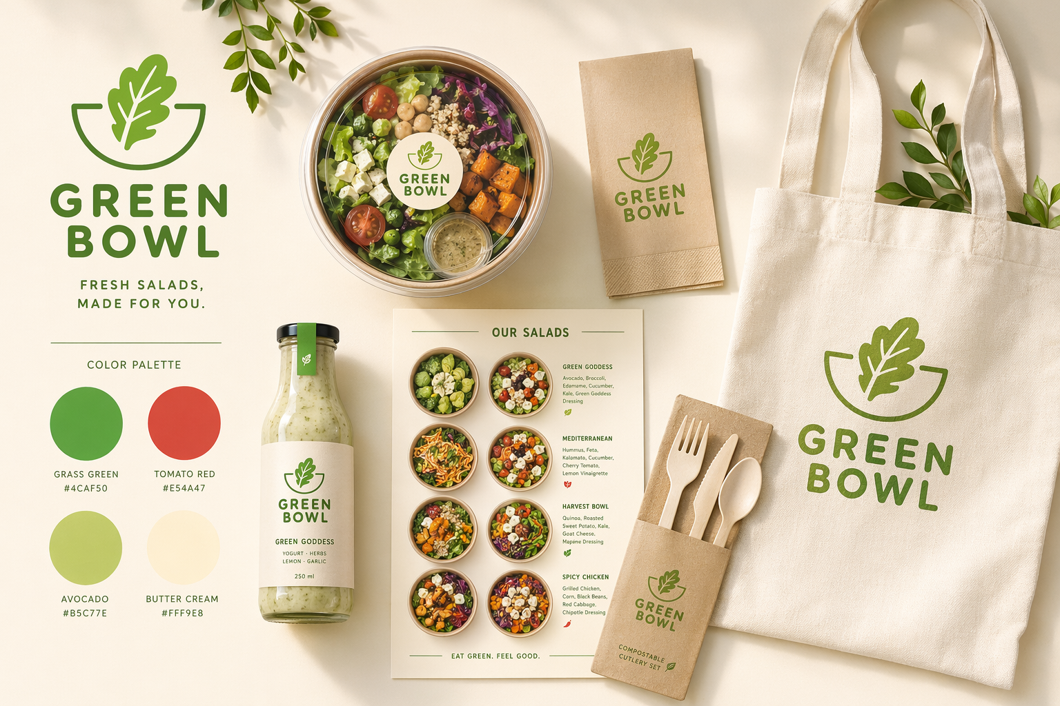 GREEN BOWL Salad Brand Identity