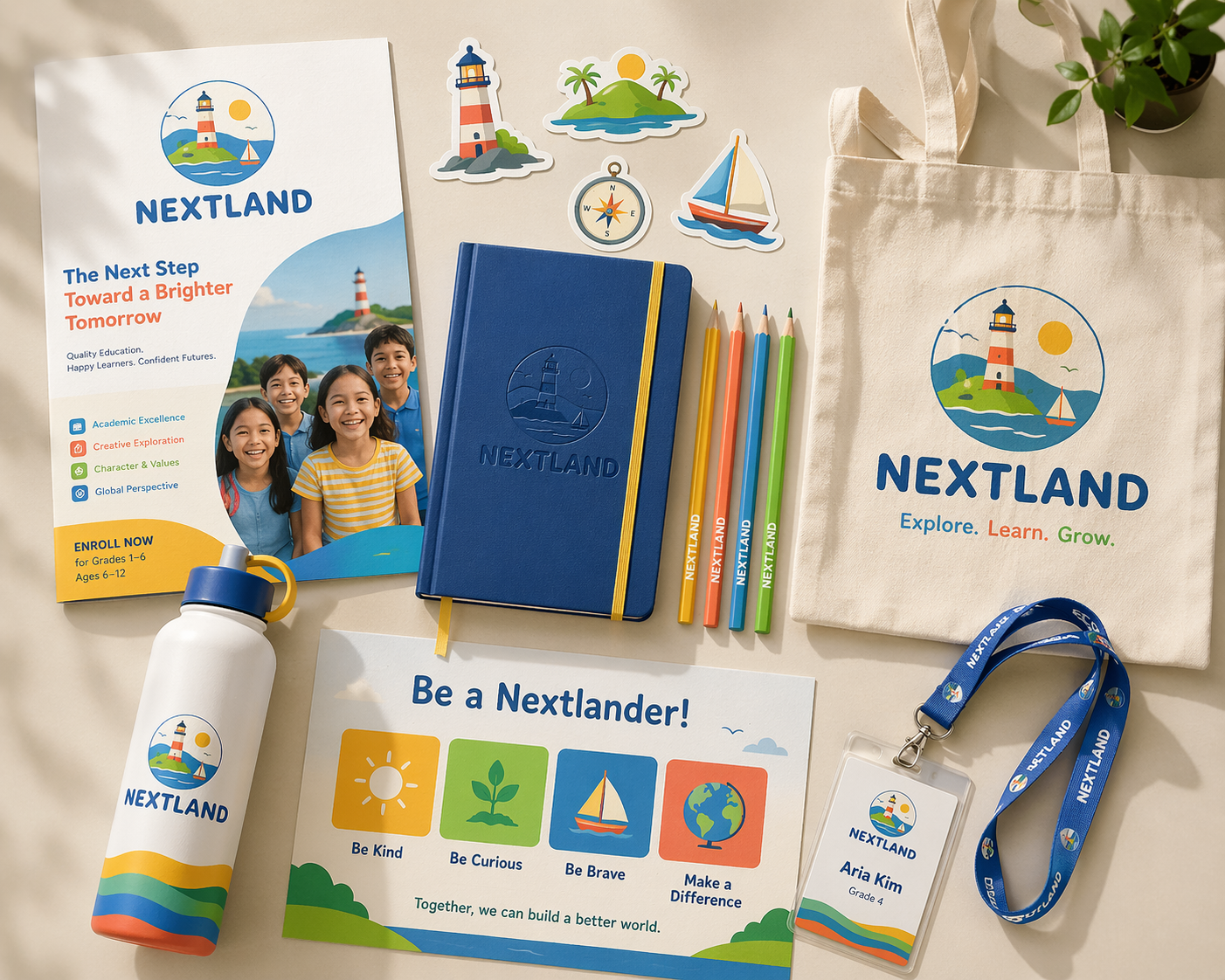 NEXTLAND Kids Education Brand Identity